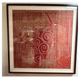 WGG034 Framed Pacific Islander Fabric Art Piece 