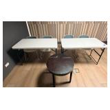 WGG043 Multi lot of Foldable tables, Chairs, & Round Coffee Table 
