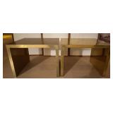 WGG054 (2) Gold Tone Side Tables 