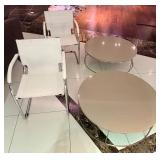 WGG064 Pair of Low Rise Round Tables and Modern Chairs 