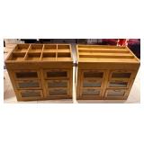 WGG084 Pair of wooden shop display cabinets 