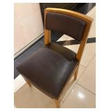 WGG111 Modern Wood Framed Chair with Padded Brown Seat