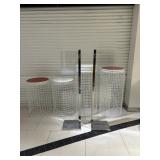 WGG127 Floor Advertising Holders And White Metal Mesh Cylinder Pedestals