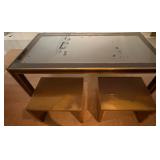WGG159 Trimmed Table With Four Metal Seats 