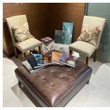 WGG186 Accent Chairs & Leather Ottoman For Office Or Living Room