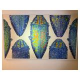 WGG337 Very Large Framed Painting of Beetles