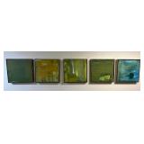 WGG395 Set of Five Green/Blue Theme Abstract Paintings 