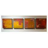 WGG397 Set of Four Warm Tone Abstract Paintings