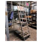 WGG429 Industrial Warehouse Stock Picking Ladder Cart,