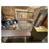 WGG454 Desk/Table/Metal Shelves Lot