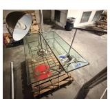 WGG516 Metal Leaf Glass tables with modern lamp bundle 