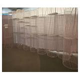 WGG626 White Metal Wire Grid Cylinder Plinth