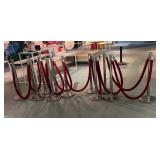 WGG635 (12) Silver Stanchions with Velvet Ropes