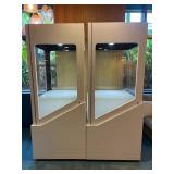 WGG667 Two White Display Cabinets With Recessed Lighting 