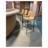 WGG671 Four Wood & Metal Bar Stools 