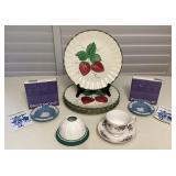 MMC029 Wedgwood Fairy Light & Ashtrays, Blue Ridge Plates & Queen Anne Tea Cup & Saucer