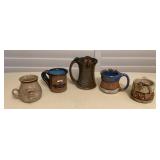 MMC060 Five Art Pottery Ceramic Face Mugs