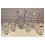 MMC079 Waterford Crystal Vase & Set Of Four Drinking Glasses & More!