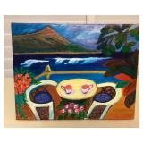 MMC093 Original “Tea For Two” Acrylic Scenic Painting 