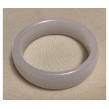 MMC119 Thick White Jade Bangle Bracelet 