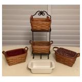 MMC124 Longaberger Baskets & Wrought Iron Stand