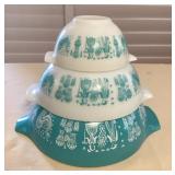 MMC134 Vintage Pyrex Amish Butterprint Cinderella Nesting Mixing Bowls