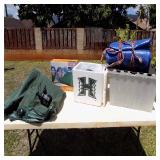 MFT010 Intex Full Size Inflatable Bed, Pump, Tarp & Storage Bin