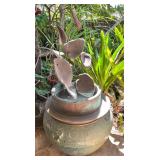 KKS143- Large Copper Fountain On Beautiful Clay Pot