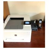 HKA001 - HP Color Laser Jet Pro Printer, Panasonic Phone, And Power Strip 