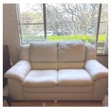 HKA007 - White Leather Couch