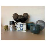 HKA058 - Assortment of Ceramic, Stone, and Metal Decor