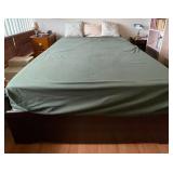 HKA109 - Queen Size Mattress With Dark Wood Frame 