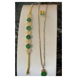 HKA179 - 14K Jade Jewelry Set
