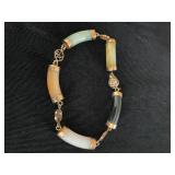 HKA181 - Multi-Colored Jade Link Bracelet 