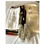 HKA267 - Two Kimonos With Obi Sashes & Zori Shoes