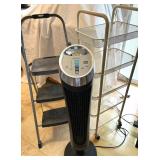 HKA288 - Tower Fan, Storage Shelf, And Step Ladder