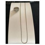 HKA290 - Silver Ring & Chain 