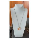 HKA291 - Natural Stone Pendant With Silver Chain 