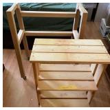 HKA308 - Two-Piece Hand -Made Rolling Stand & Shelf 