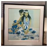 MES001 Large Framed “Lei Aloha” Limited Edition Picture By Luigi Fumagalli