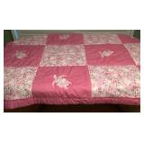 MES036 Pink Honu Turtle Hawaiian Patchwork Quilt Blanket 