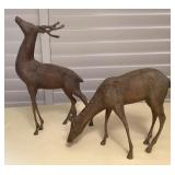MES054 Pair Of Large Brass Deer