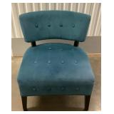 MES073 Blue Faux Suede Upholstered Accent Chair 