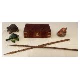 MES076 Carved Wooden Jewelry Box & Keepsakes