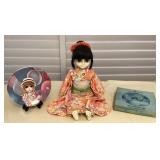MES078 Margaret Keane Japanese Doll & Limited Edition Plate