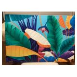 MES091 Large Original Painting Of Colorful Tropical Hawaiian Plants