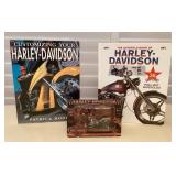 MES103 Harley-Davidson 2002 Fat Boy Model & Two Coffee Table Books