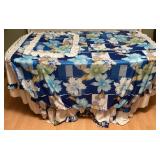 MES122 Vintage Blue Polyester Hawaiian Floral Print Bedding 