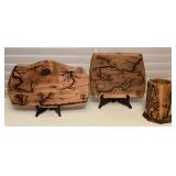 MES133 Fractal Wood Burning Art Pieces