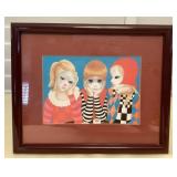 MES143 Framed “Coffee Break/Harlequins” Picture By Margaret Keane